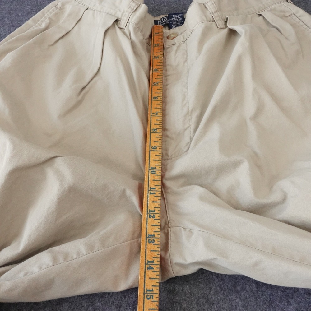 Polo Ralph Lauren Mens Pleated Chino Pants Khaki Tan 100% Cotton 35 x 35 - Picture 9 of 12